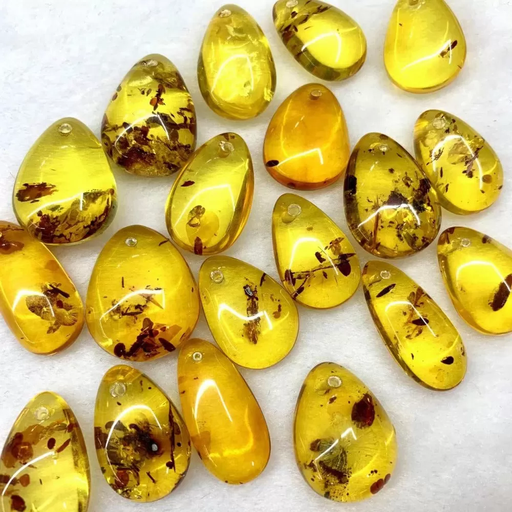 Drop Shape Natural Amber Pendant