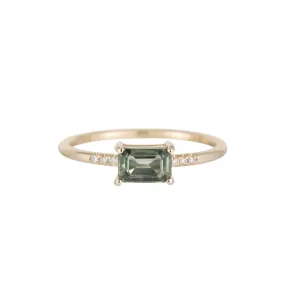 East West Equilibrium Green Sapphire Ring