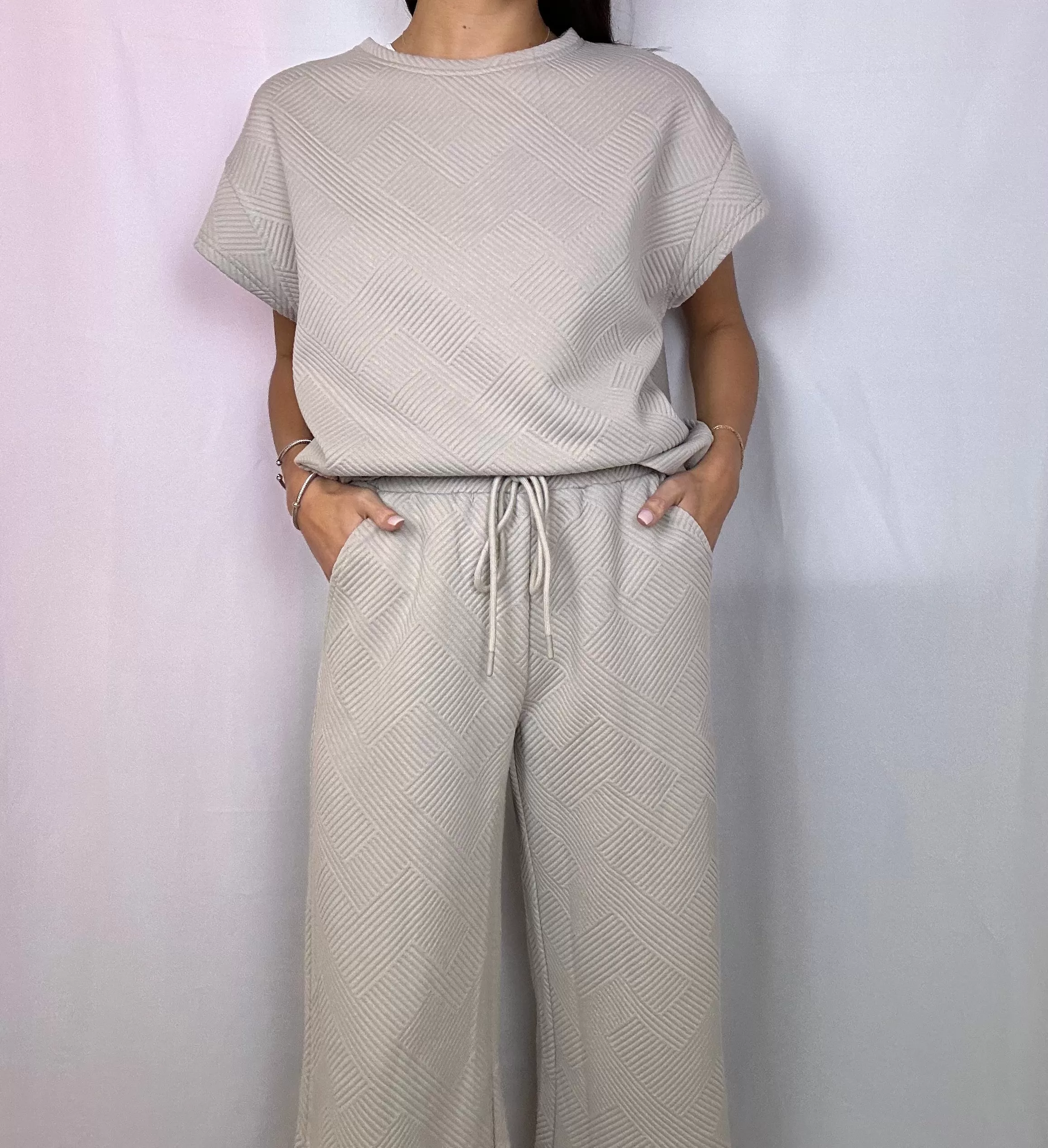 Easy Textured Crop Pant