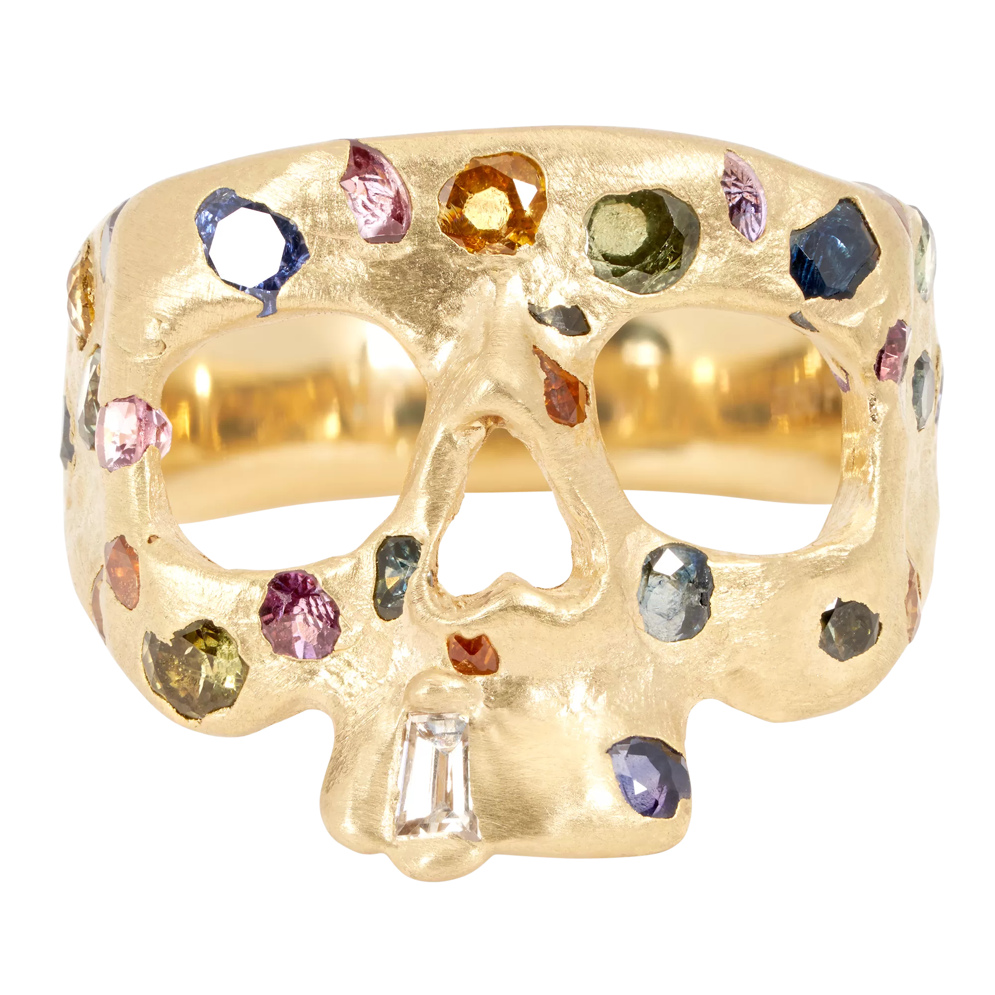 Extra Small Blossom Crush Confetti Skull Ring - Made to Order