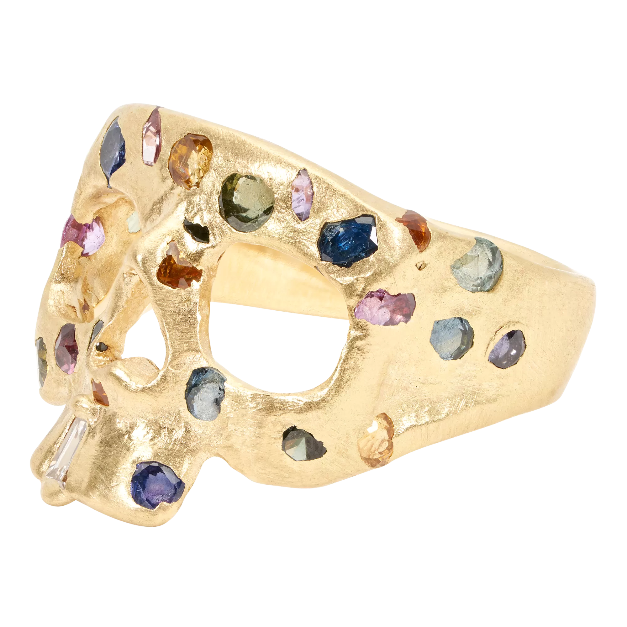 Extra Small Blossom Crush Confetti Skull Ring - Made to Order