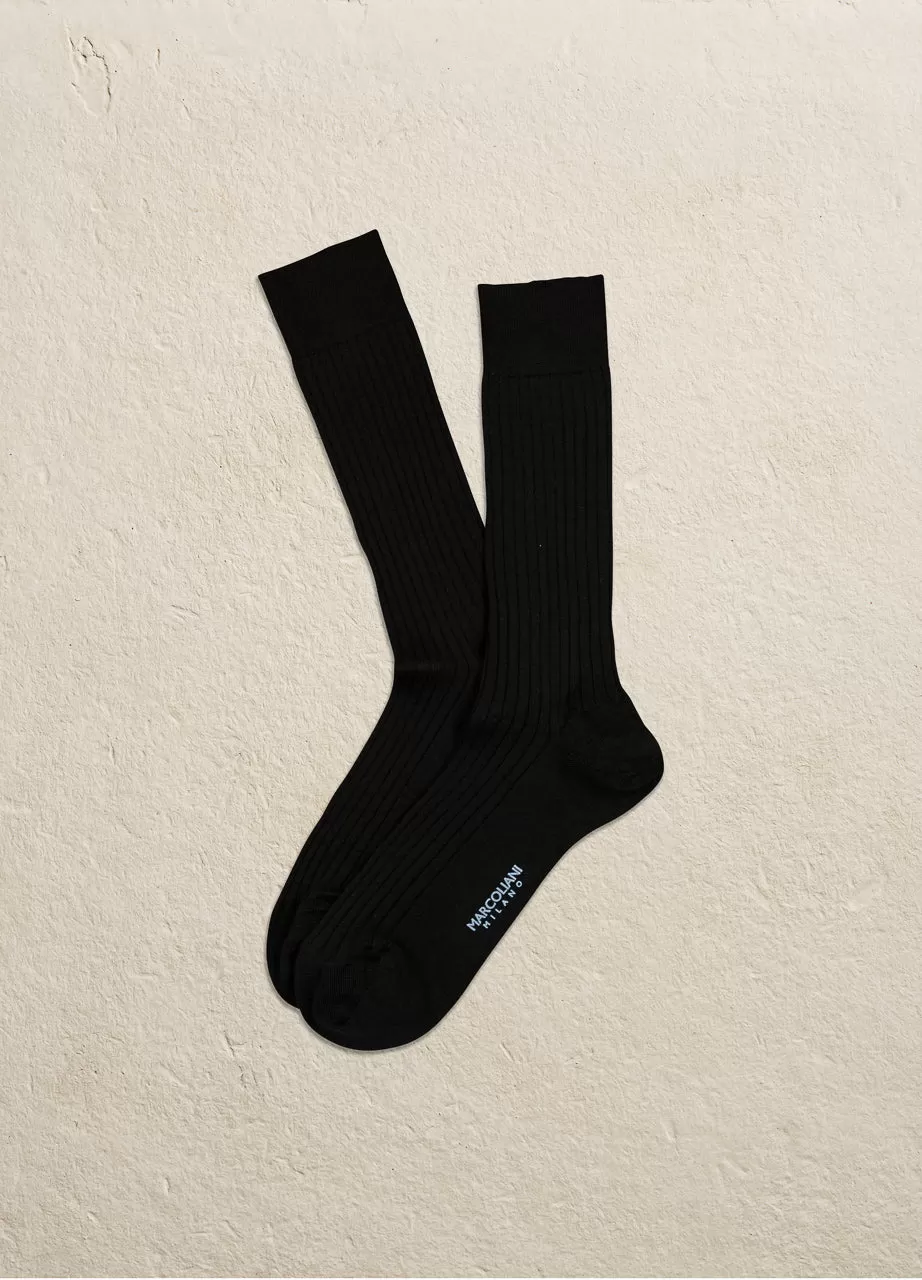 Extrafine Merino Ribbed Dress Sock Mid Calf MAR2740T