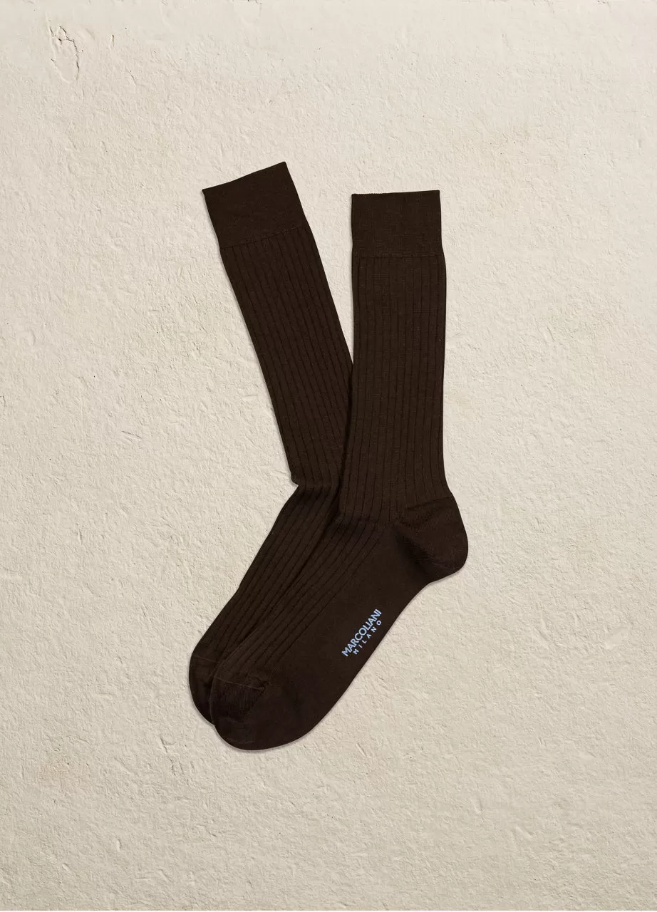 Extrafine Merino Ribbed Dress Sock Mid Calf MAR2740T