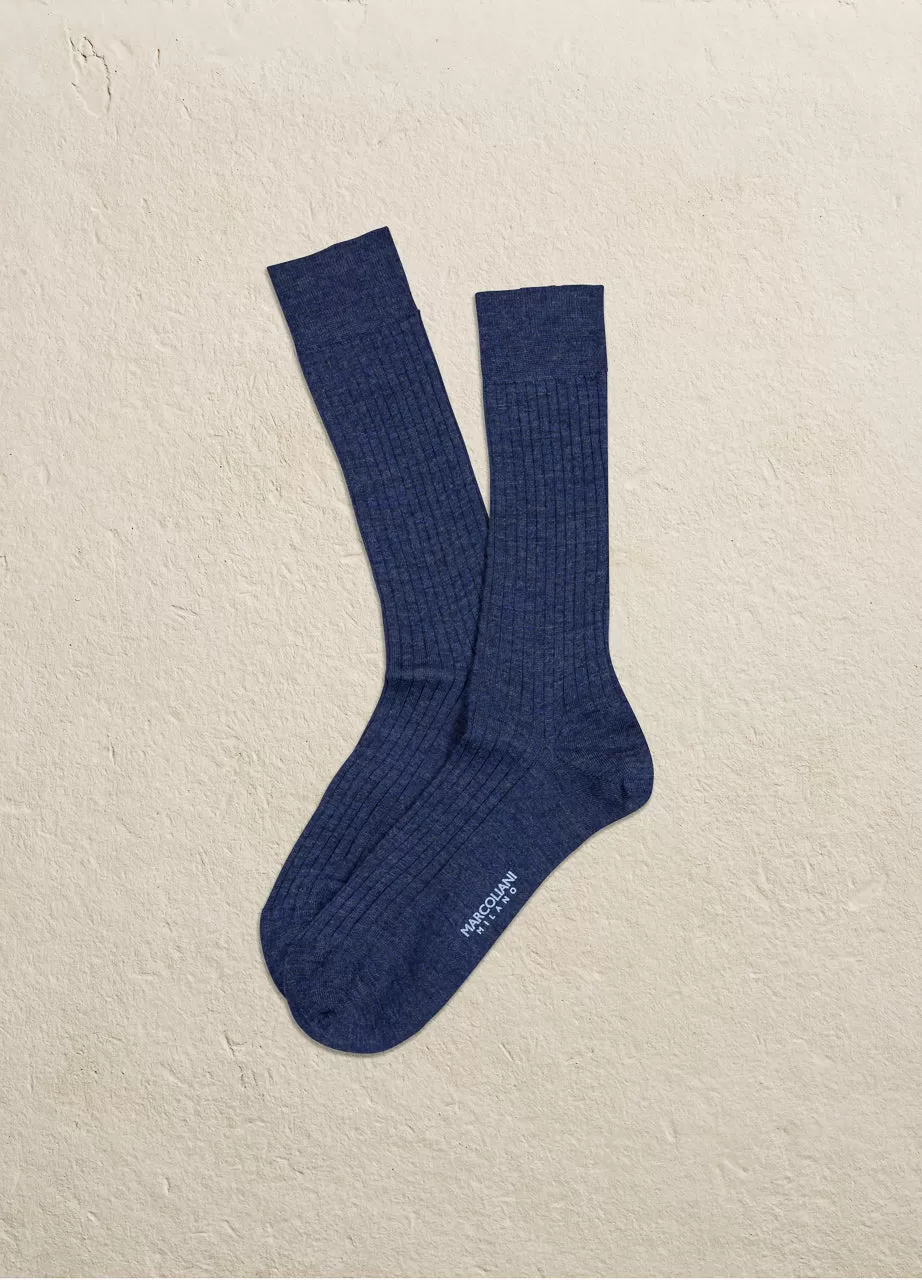 Extrafine Merino Ribbed Dress Sock Mid Calf MAR2740T