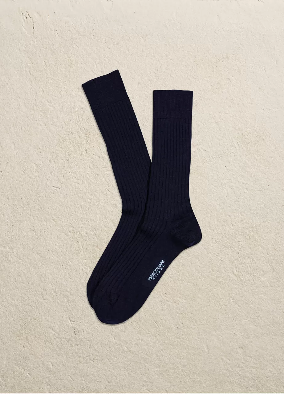 Extrafine Merino Ribbed Dress Sock Mid Calf MAR2740T