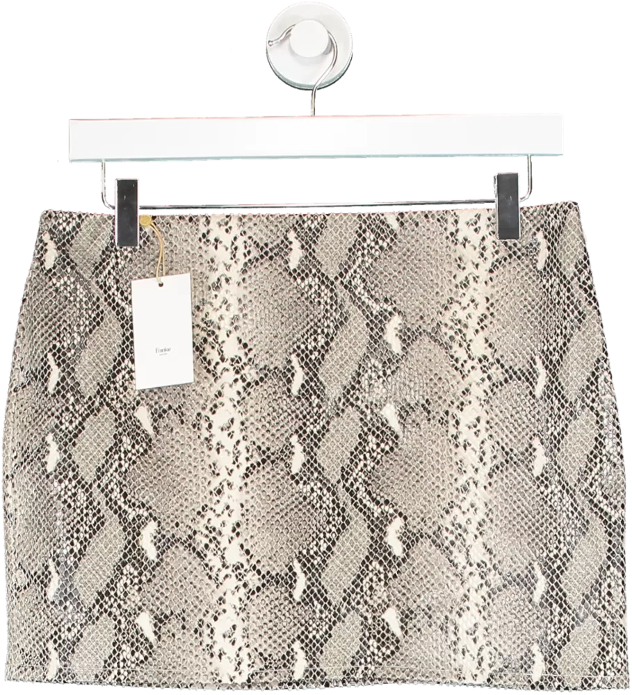 FRANKIE SHOP Grey Nairobi Mini Python Mini Skirt UK M