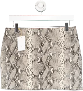 FRANKIE SHOP Grey Nairobi Mini Python Mini Skirt UK M