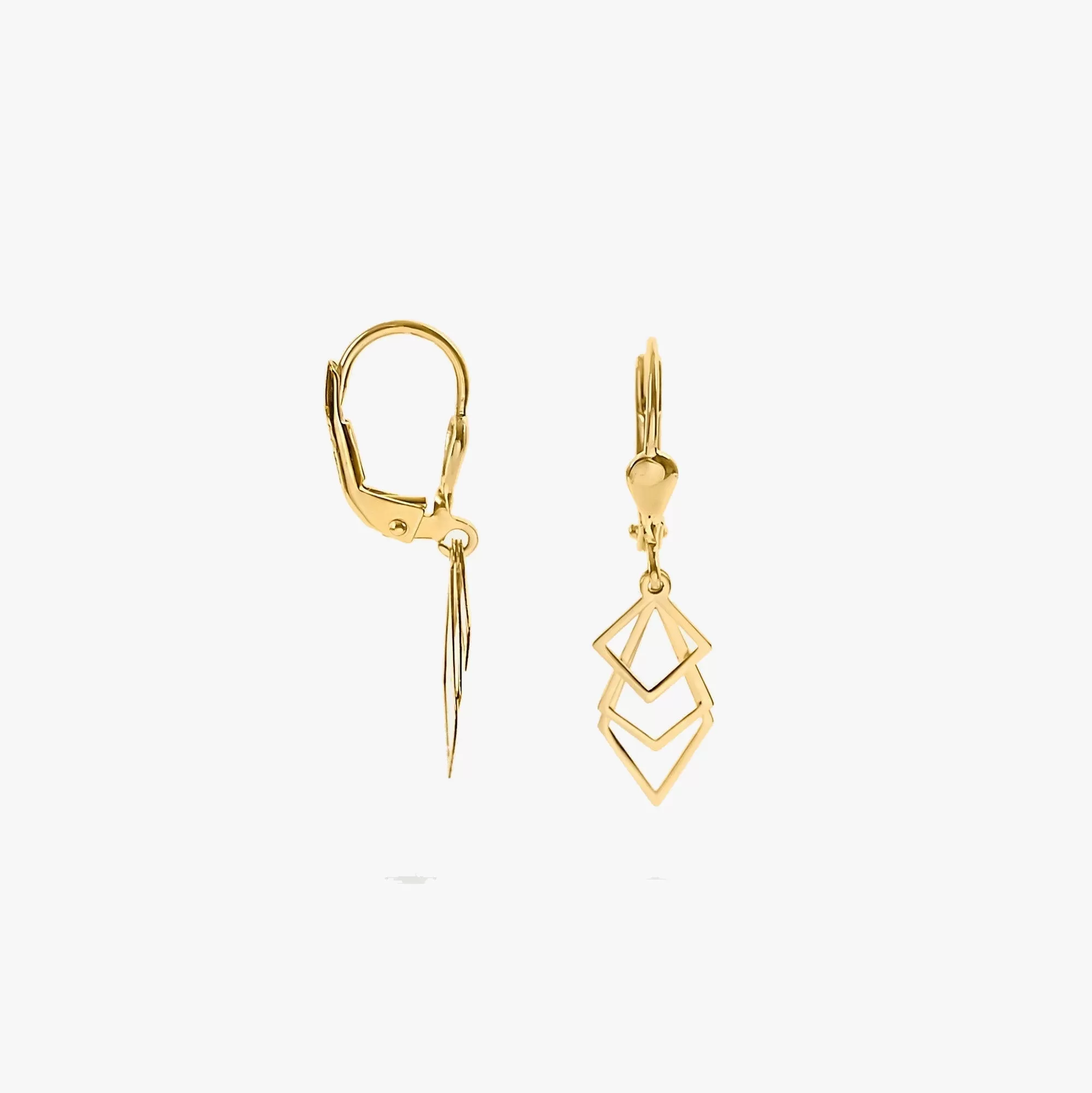 Geometric Earrings | 14K Solid Gold