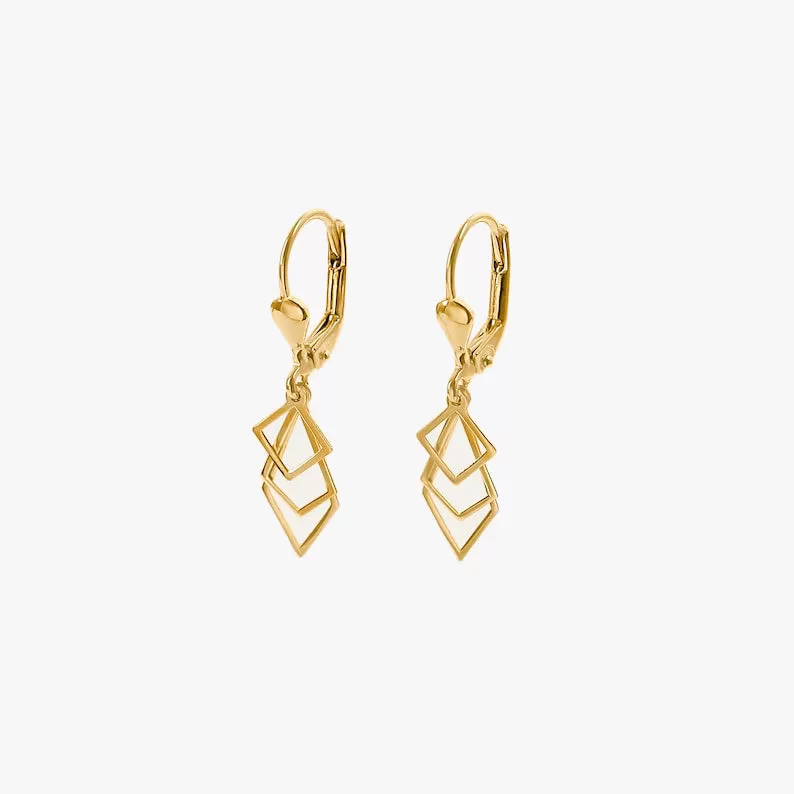 Geometric Earrings | 14K Solid Gold