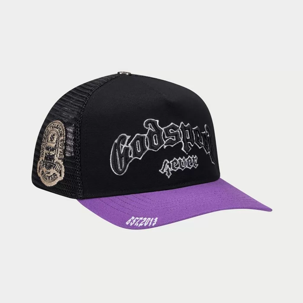 GODSPEED GS FOREVER TRUCKER HAT PURPLE/BLACK