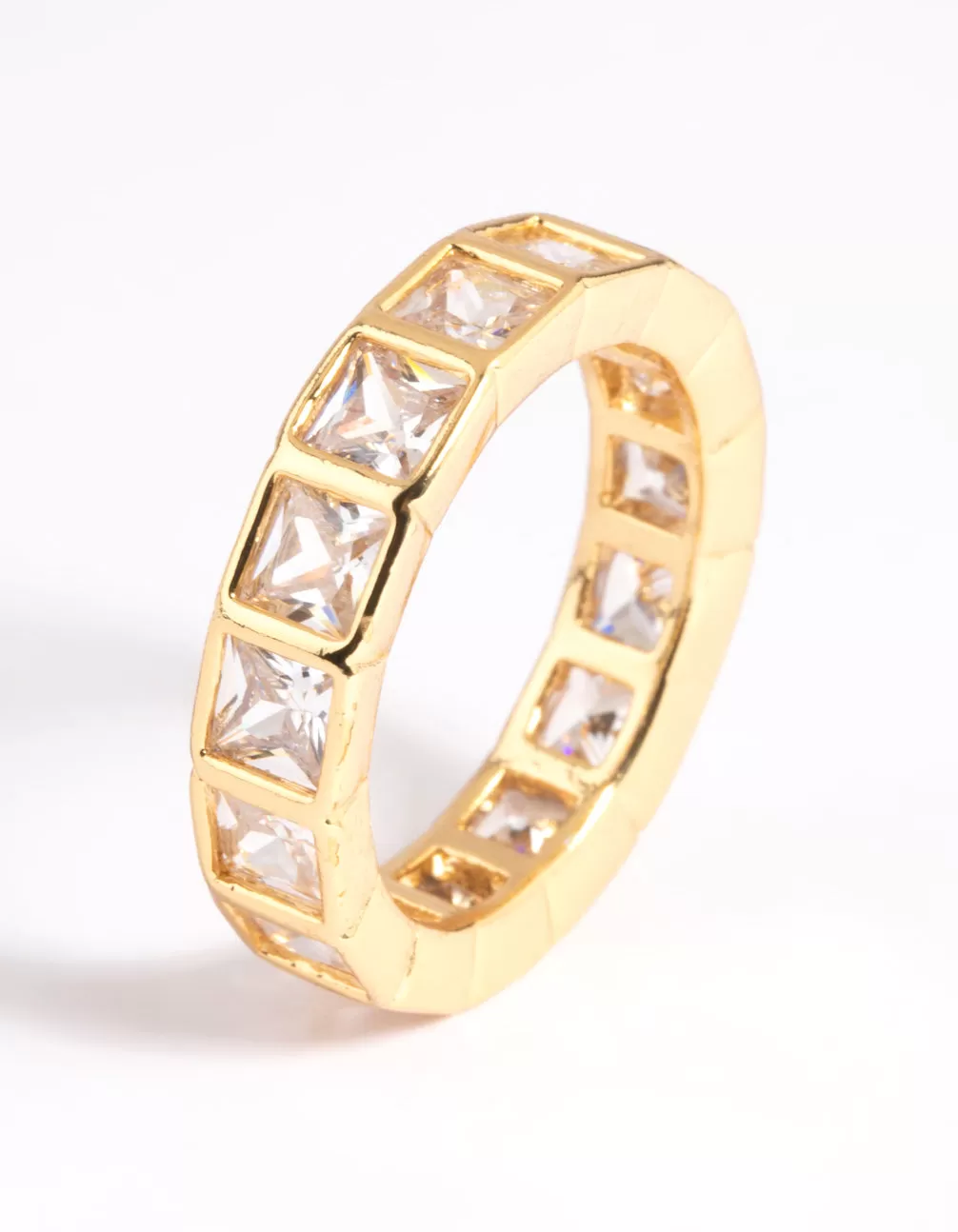 Gold Plated Cubic Zirconia Band Ring