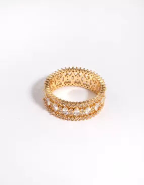 Gold Plated Ring with Cubic Zirconia