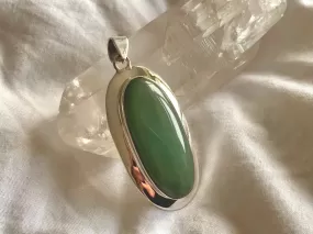 Green Aventurine Medea Pendant - Long Oval