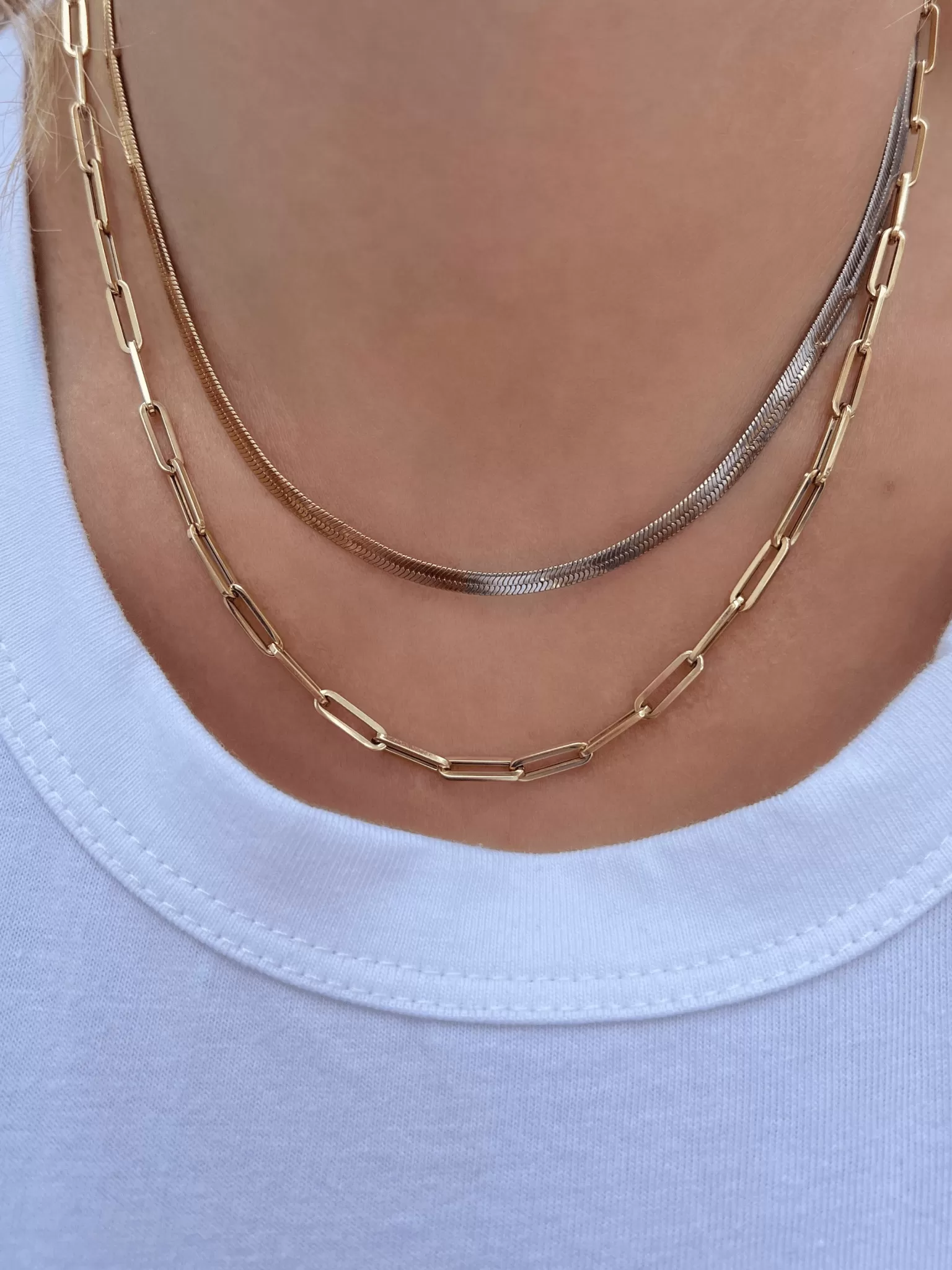 Half   Half Herringbone Snake Chain