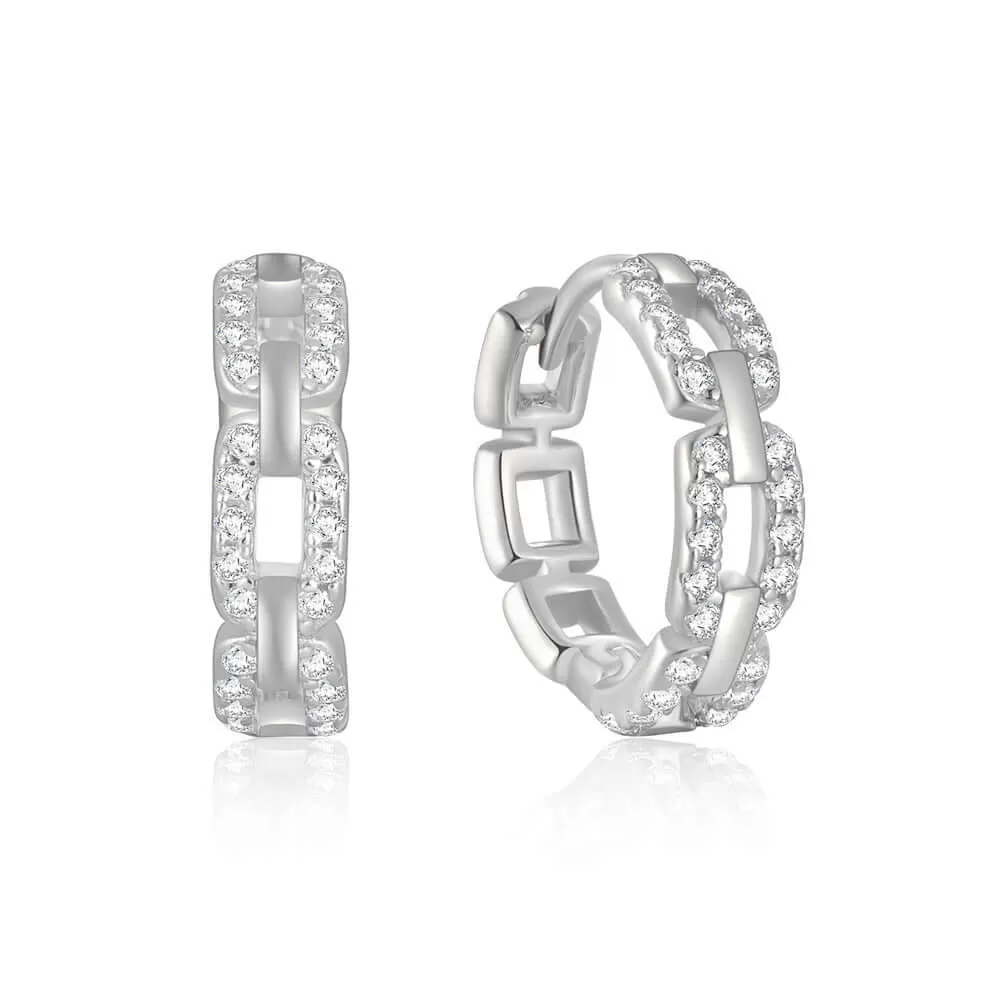 Hip Hop CZ Diamond Huggie & Hoop Earrings