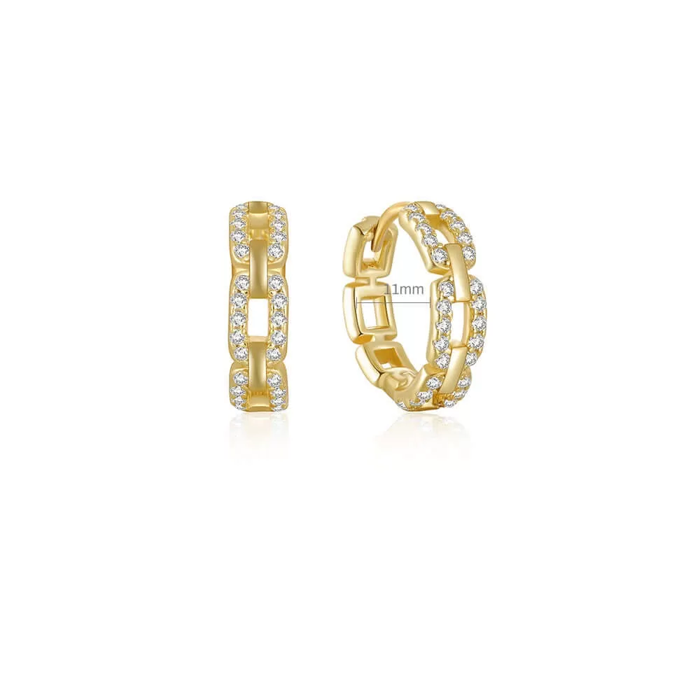 Hip Hop CZ Diamond Huggie & Hoop Earrings