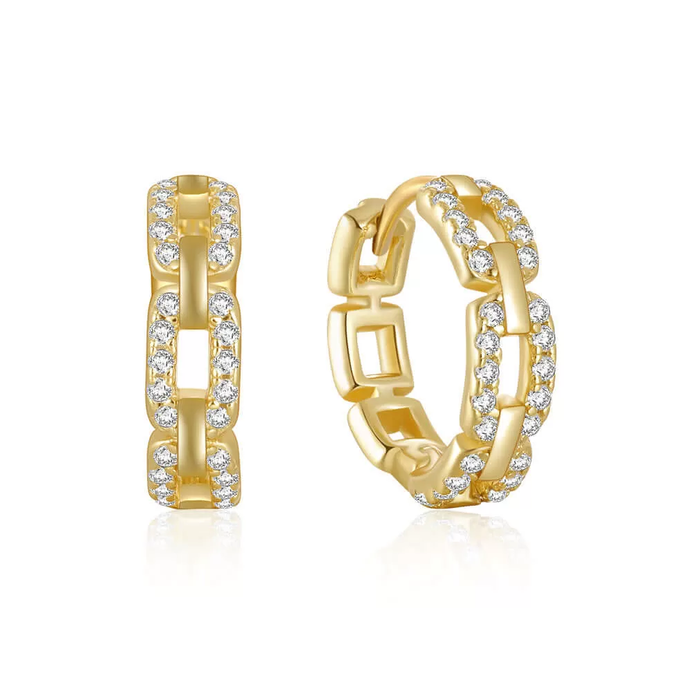 Hip Hop CZ Diamond Huggie & Hoop Earrings