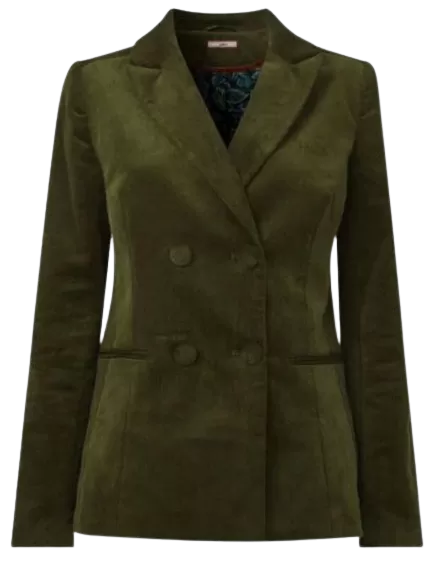 Joe Brown's Green Double Breasted Cord Blazer UK 6