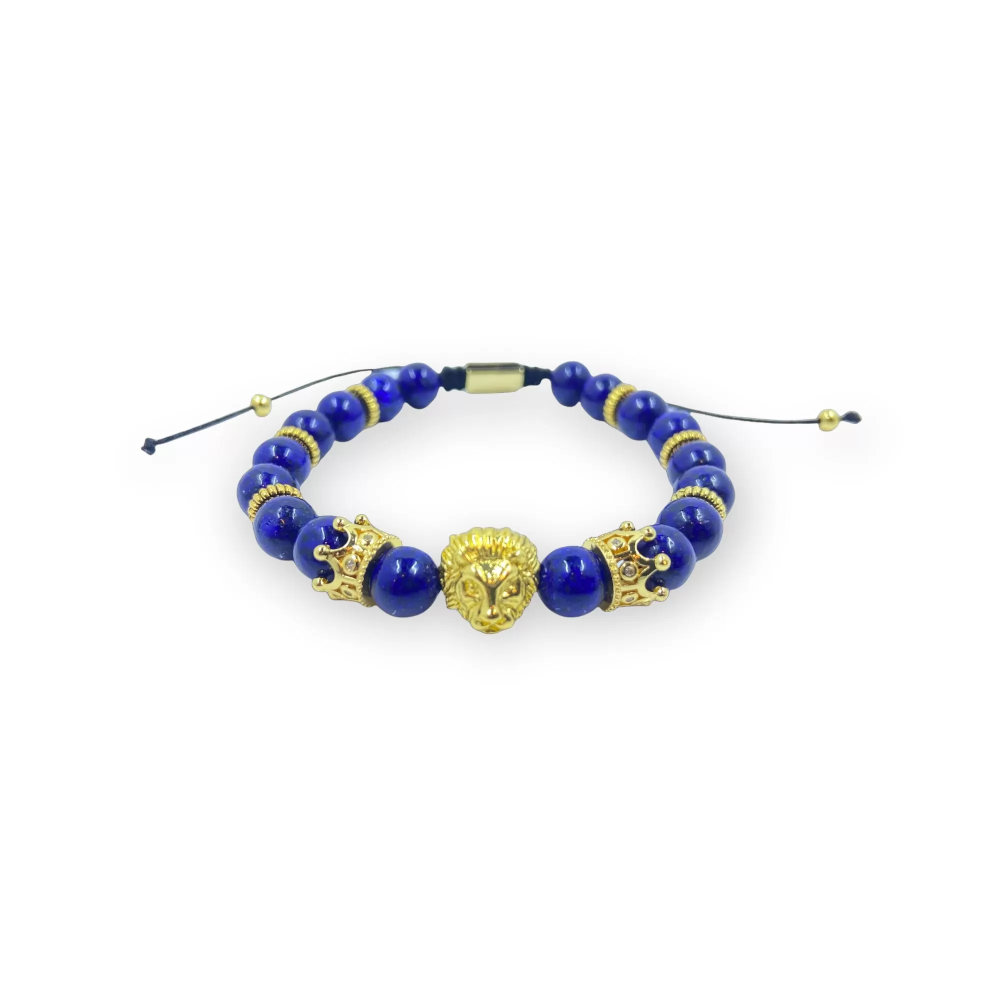 King Lapis Gemstone Bead Bracelet