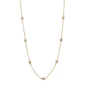 Ladies 14K Yellow Gold by the Yard Diamond Chain Necklace