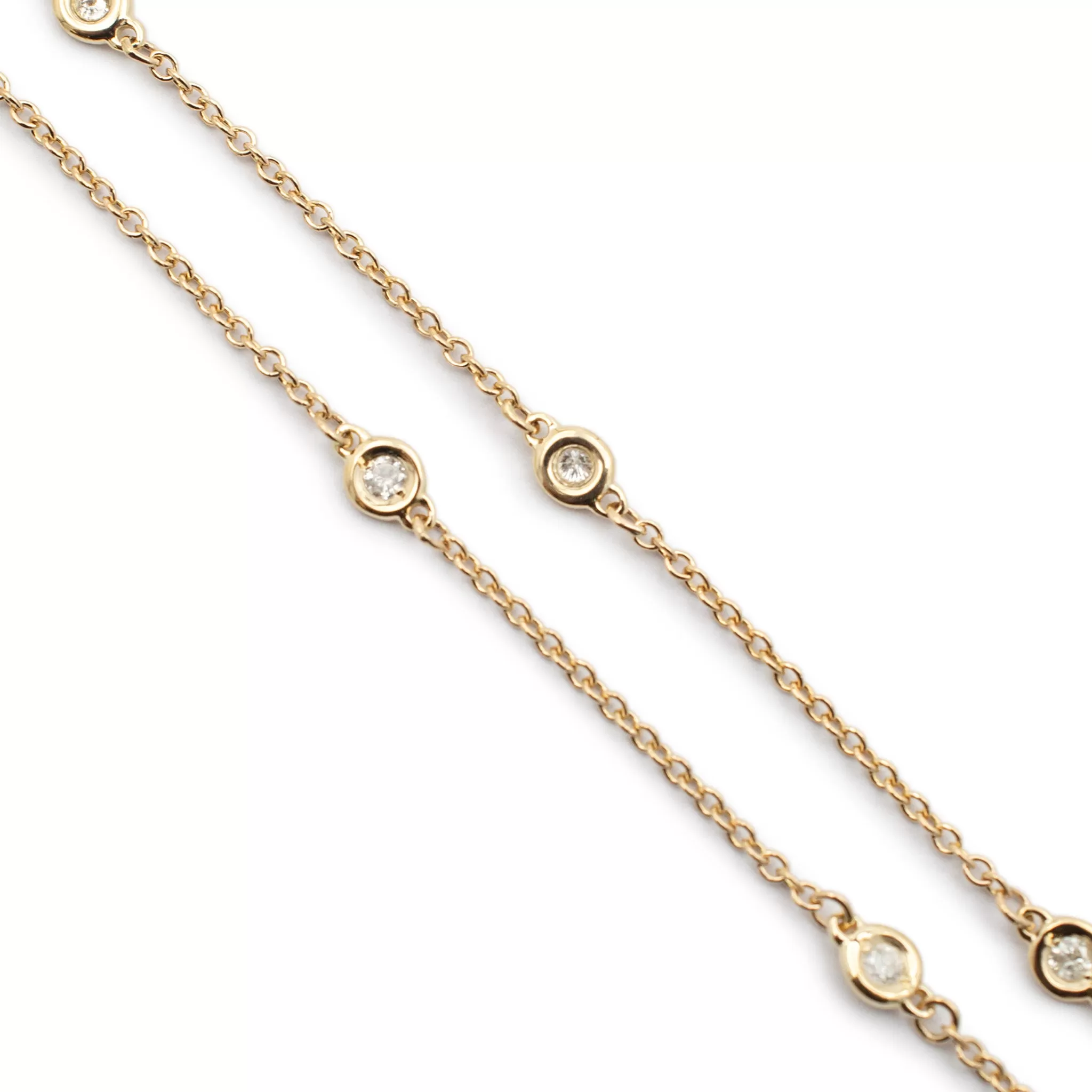 Ladies 14K Yellow Gold by the Yard Diamond Chain Necklace