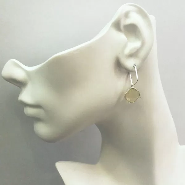 Lemon Quartz Loop Single Drop Earrings