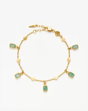 Lena Charm Bracelet | 18ct Gold Plated Vermeil/Amazonite