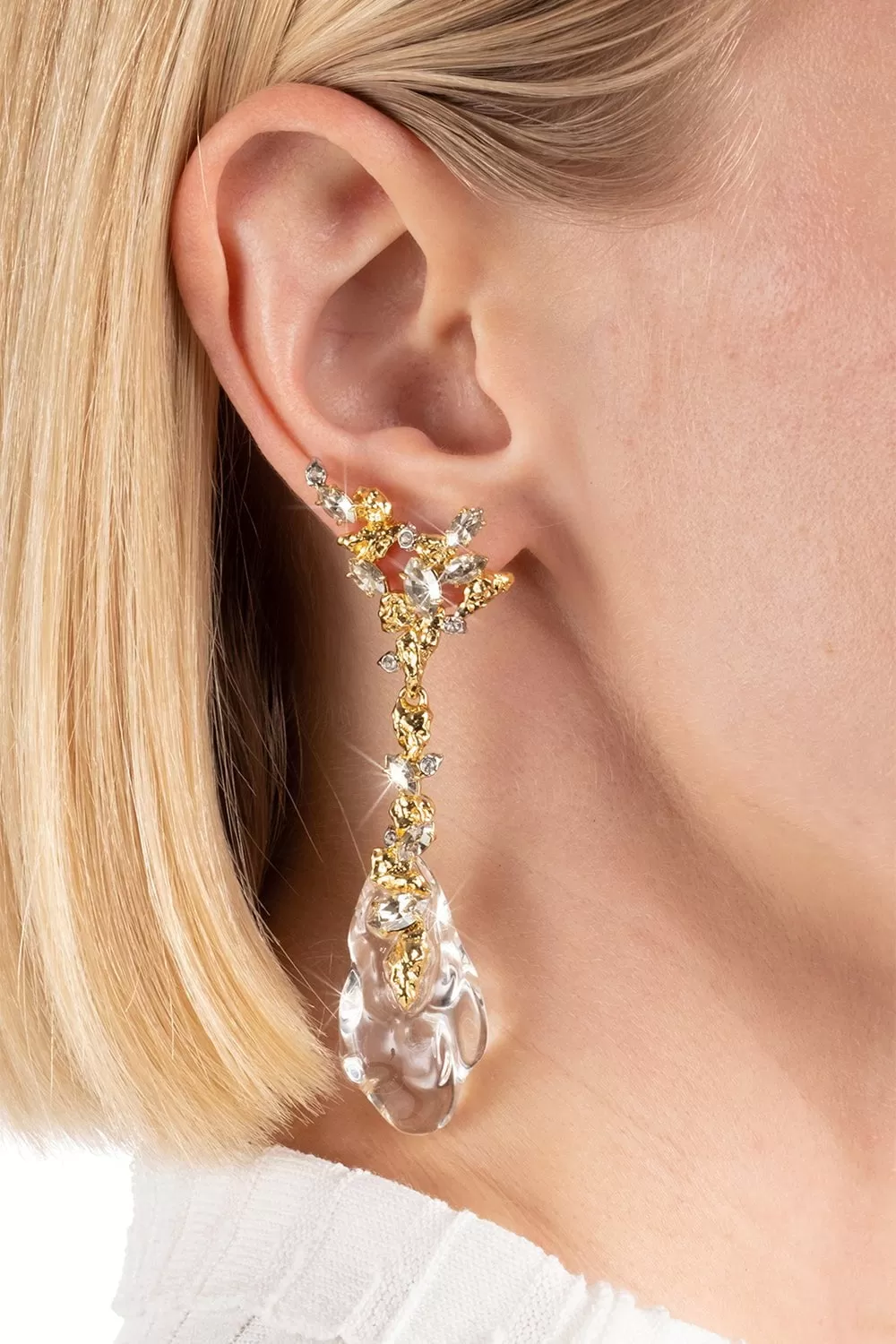 Lucite Molten Large Drop Hoop Earrings