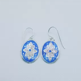 Meenakari enamel drop earrings