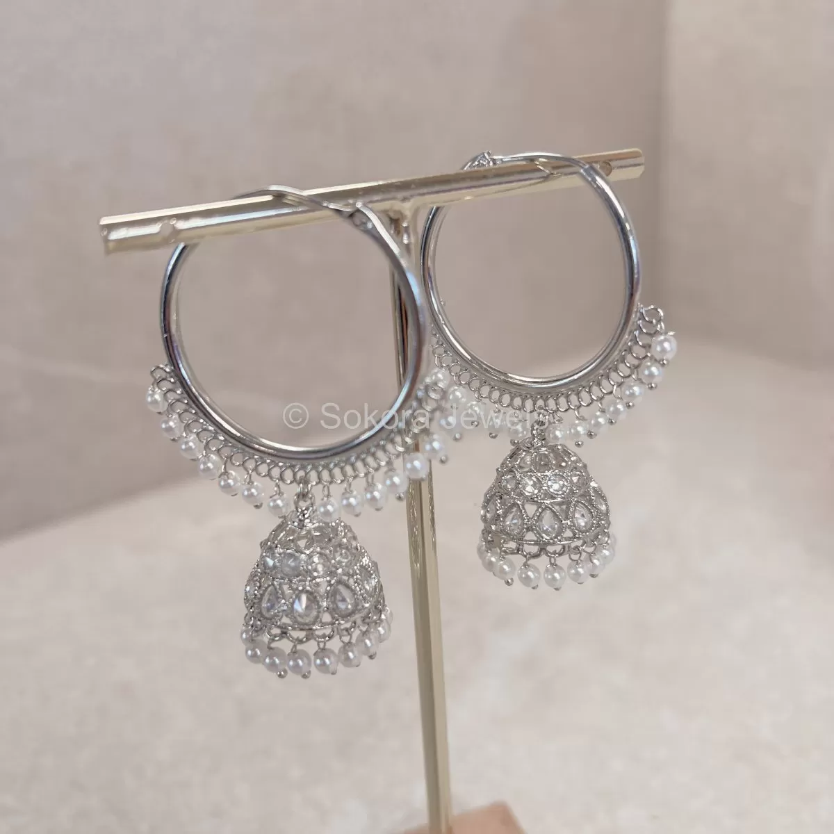 Melanie Jhumka Hoops - Silver