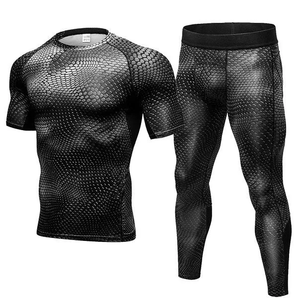 Men Running T-shirt Tights Long Sleeves Gym Sports Fitness Clothing