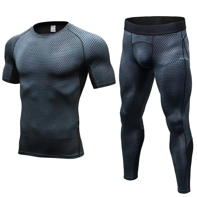 Men Running T-shirt Tights Long Sleeves Gym Sports Fitness Clothing