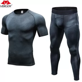 Men Running T-shirt Tights Long Sleeves Gym Sports Fitness Clothing