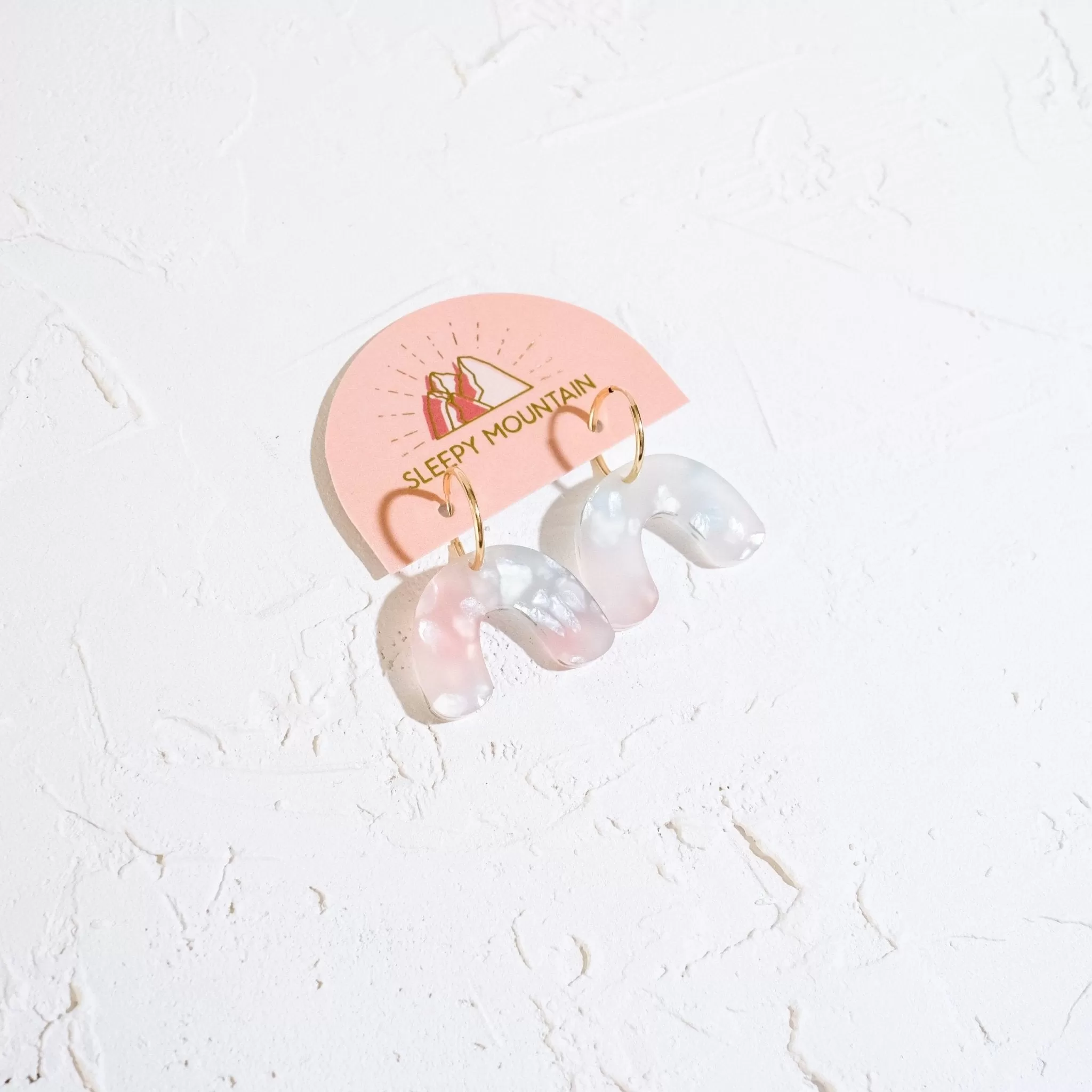 Mini Arch Hoop Earrings - Cotton Candy