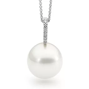 Modern Pearl and diamond Pendant