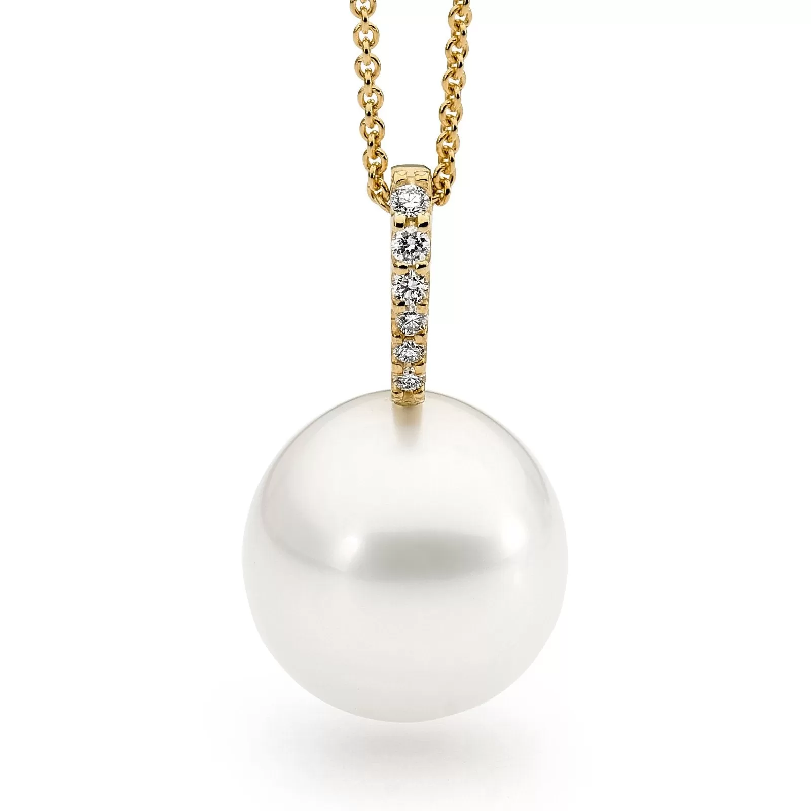 Modern Pearl and diamond Pendant