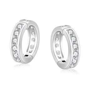 [Non-pierced] 15mm Ear Cuff  S925 Sterling Silver White Gold Plating Hoop