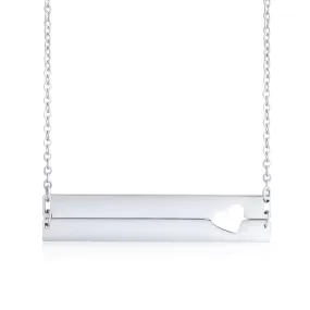 Personalized Name Bar Necklace Stainless Steel