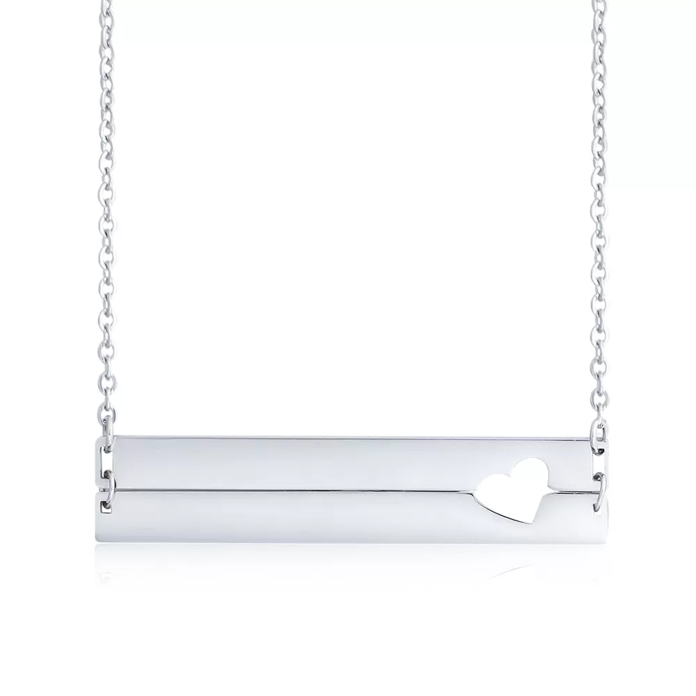 Personalized Name Bar Necklace Stainless Steel