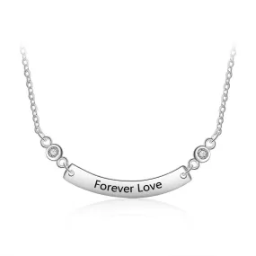 Personalized Stainless Steel Curved Necklace