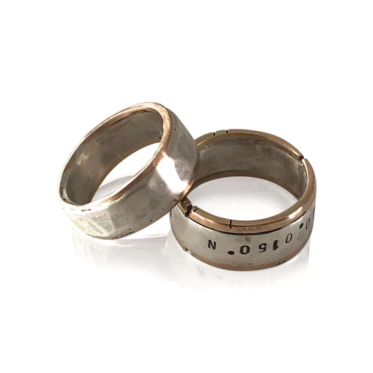 R9 Sterling Silver and 14kt Gold Coordinates Ring