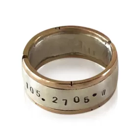 R9 Sterling Silver and 14kt Gold Coordinates Ring