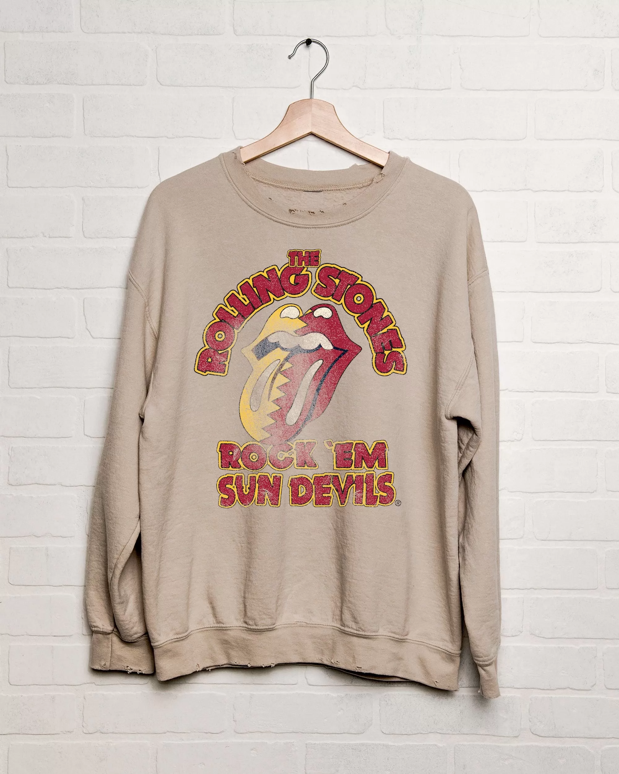 Rolling Stones Rock 'Em Sun Devils Sand Thrifted Sweatshirt