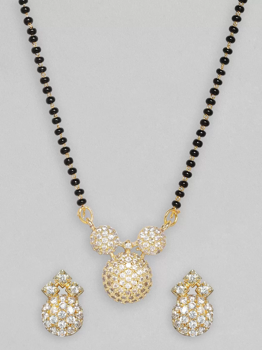 Rubans 18 KT Gold Plated Zirconia Studded Mangalsutra