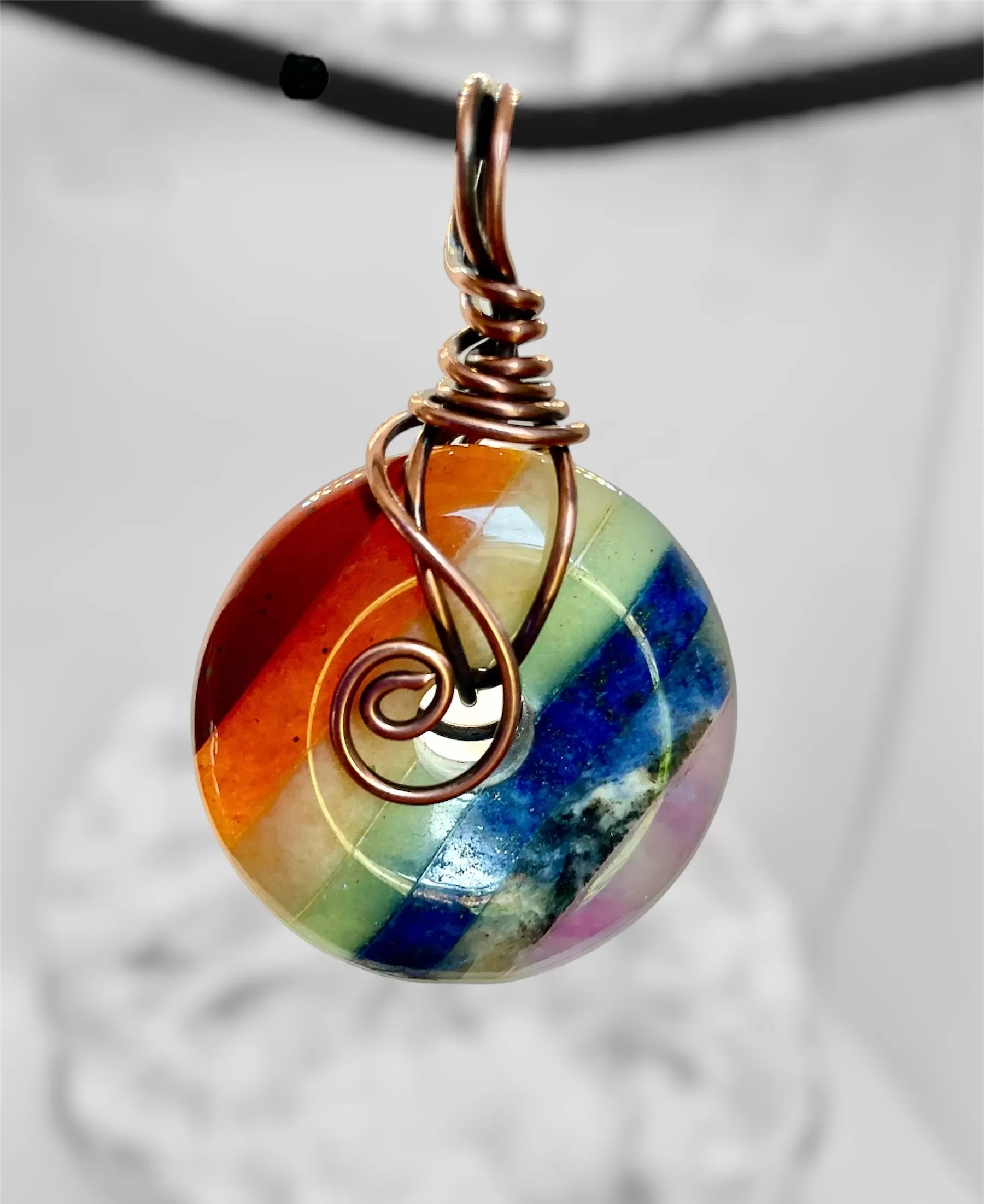 Seven Chakra Pi Stone Pendants