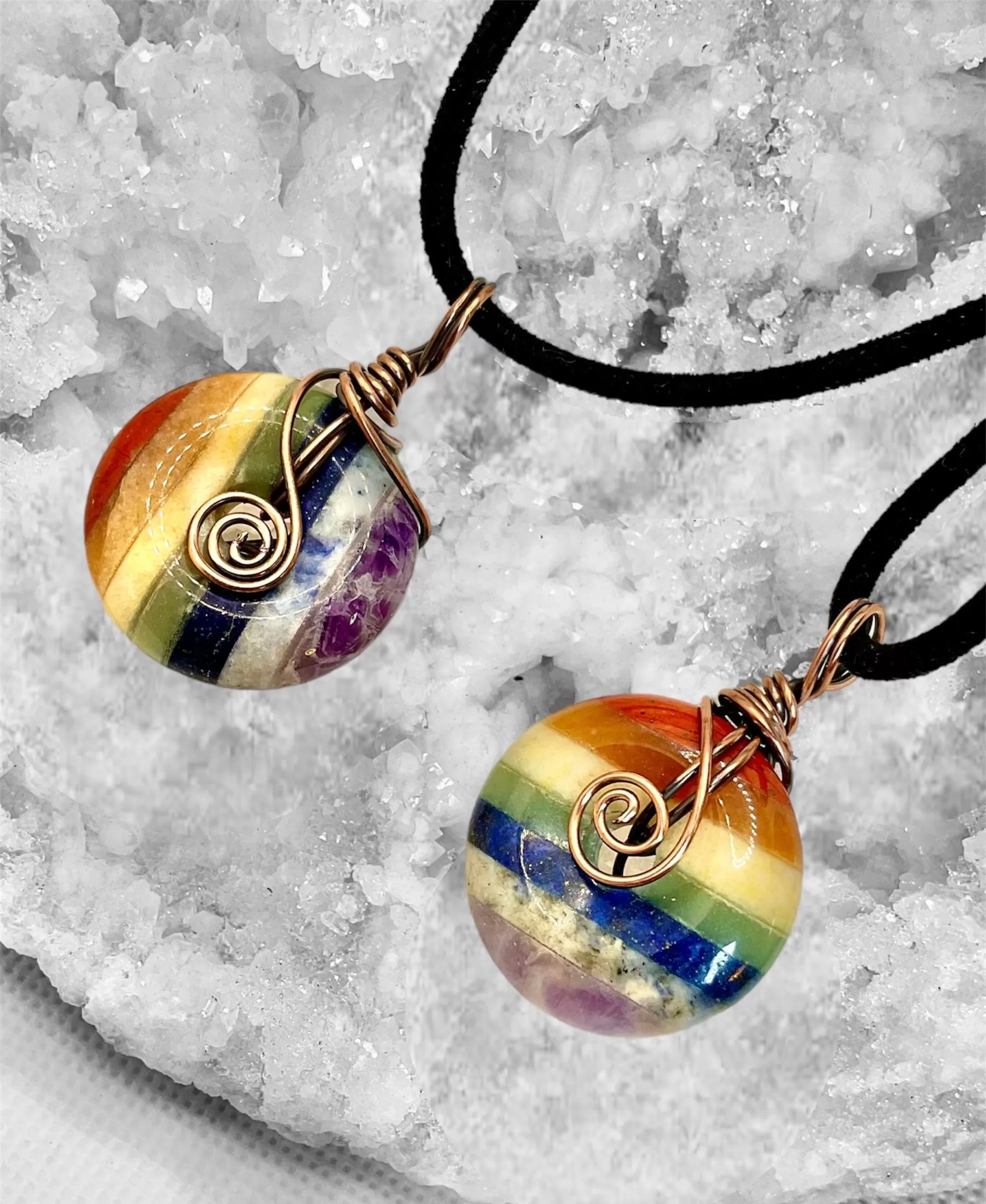 Seven Chakra Pi Stone Pendants