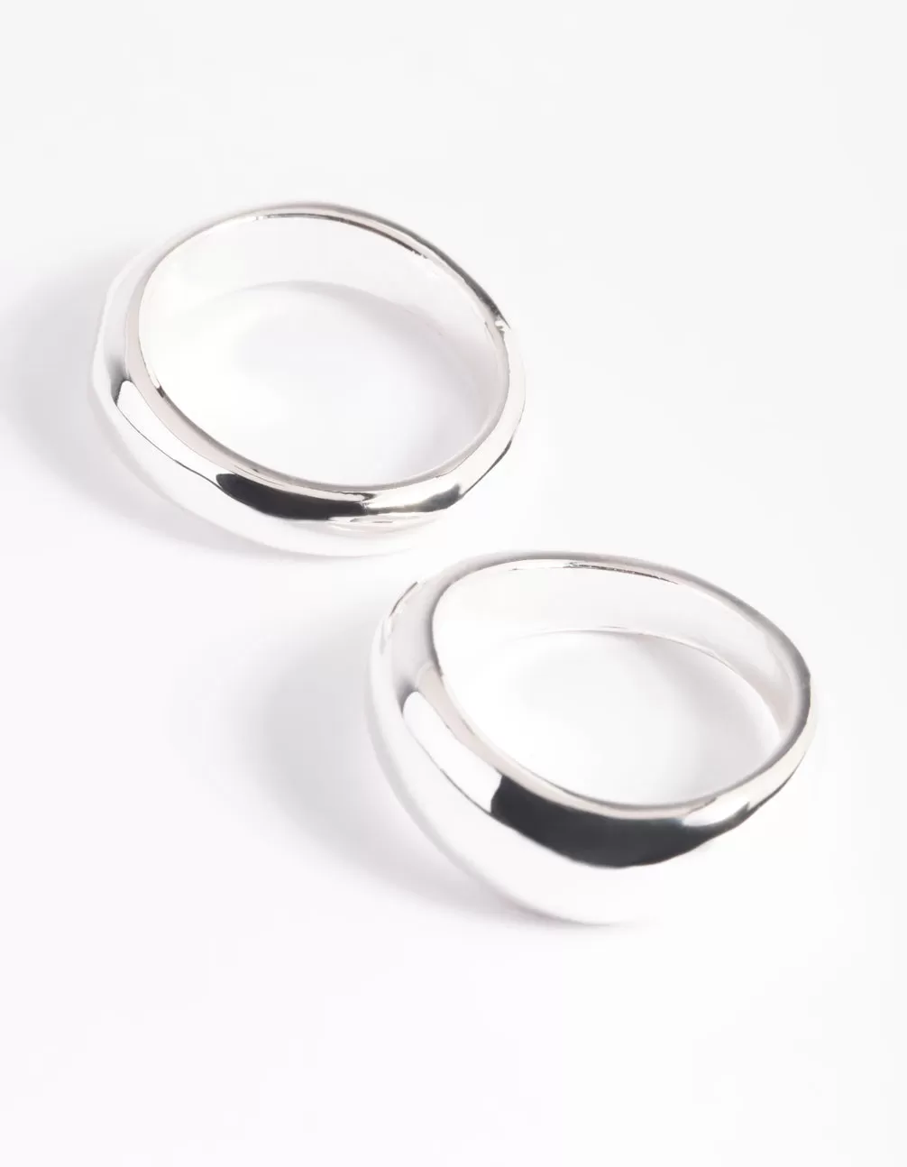 Silver Plated Irregular Ring Set