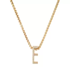 Slide-On Pave chunky Initial Necklace