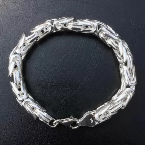 Solid Silver Men's Heavy Bracelet Bali Link Chain 10mm 110GR