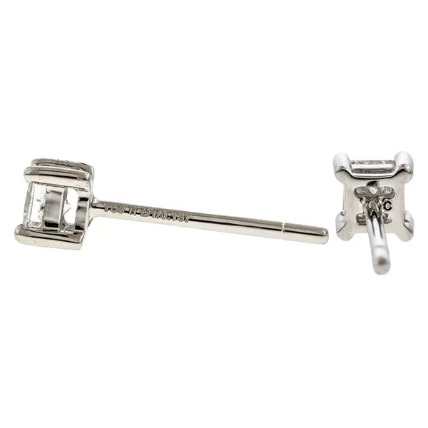 Square Diamond Stud Earrings, 0.27ctw.